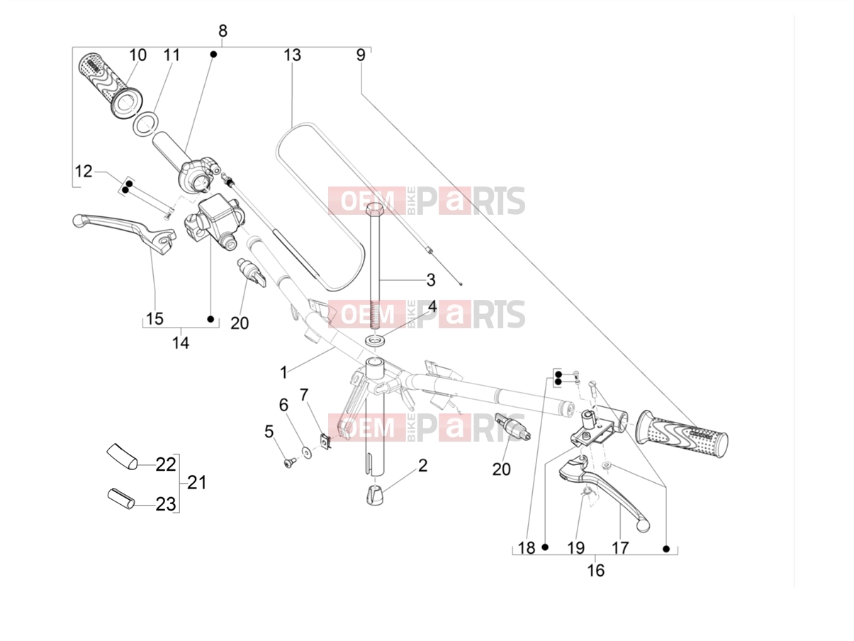 Handlebars/Steering » Handlebars - Master cil. - Piaggio Zip 50 4T 2020