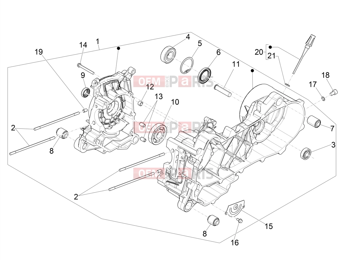 PIAGGIO Zip 50 4T Engine » Crankcase