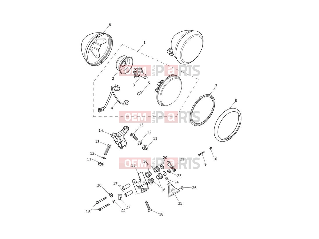 Triumph 2014 THUNDERBIRD COMMANDER Headlight Assembly