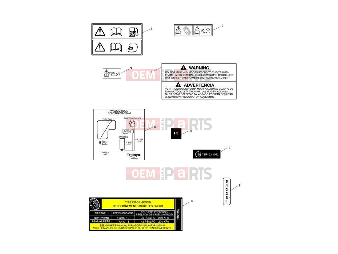 Triumph 2011 SPEEDMASTER EFI Warning Labels