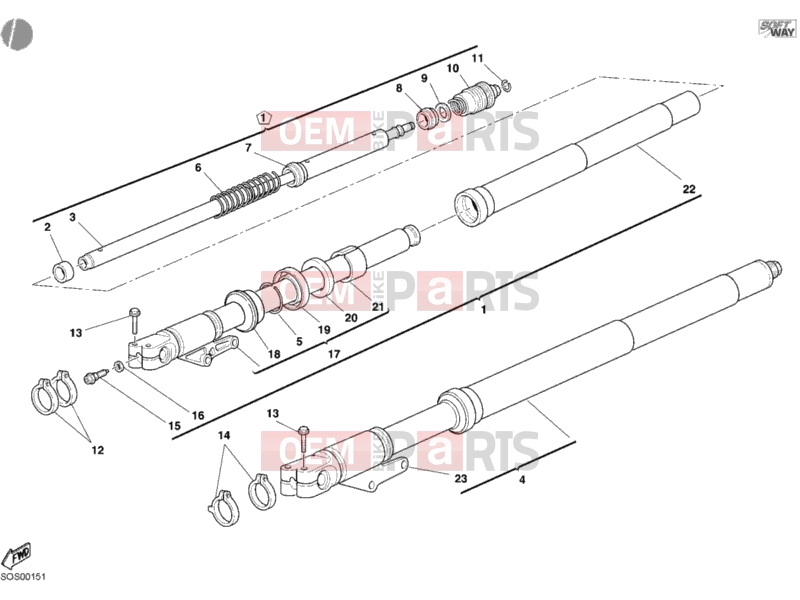 DUCATI 2003 Monster S4R FRONT FORK » FRONT SUSPENSION