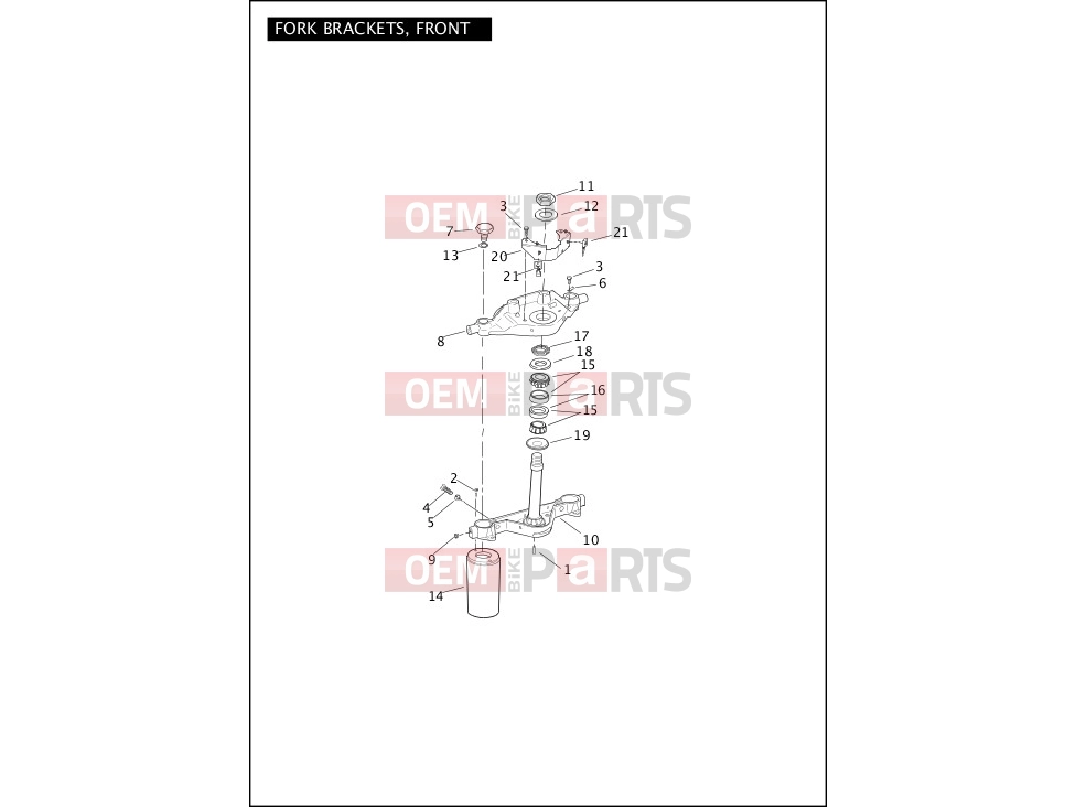 Harley-Davidson 2012 TOURING ULTRA CLASSIC  - FLHTCU FORK BRACKETS, FRONT