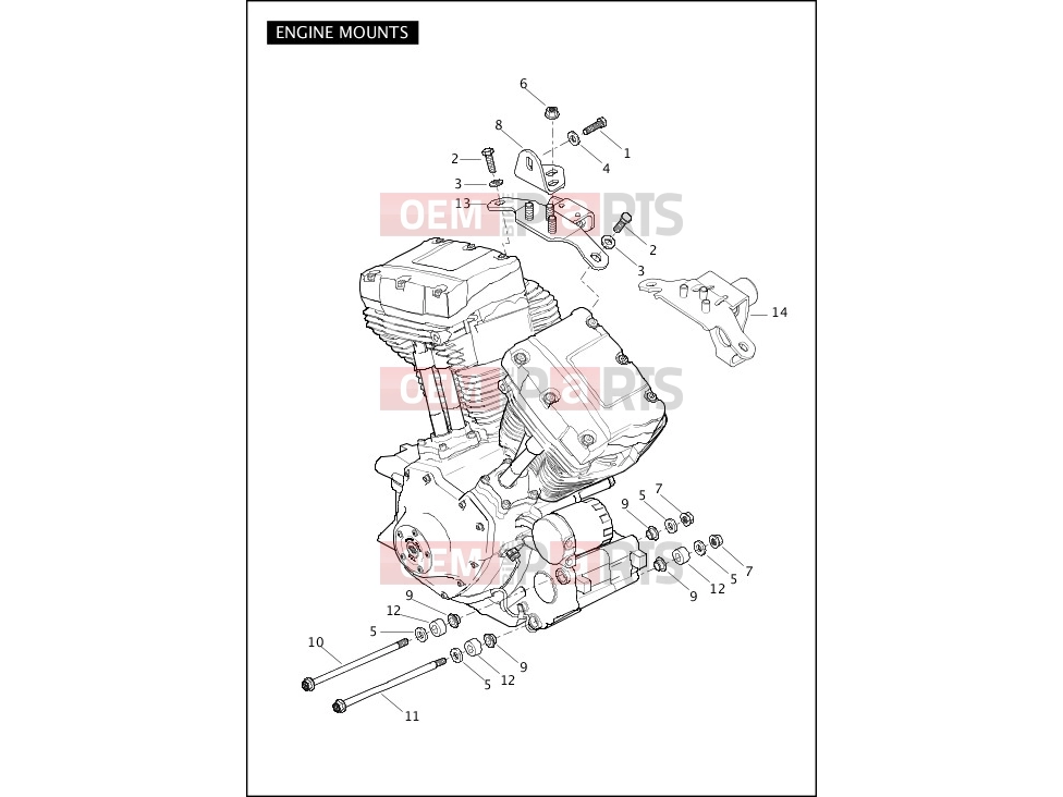 Harley-Davidson 2011 SOFTAIL CROSS BONES  - FLSTSB ENGINE MOUNTS