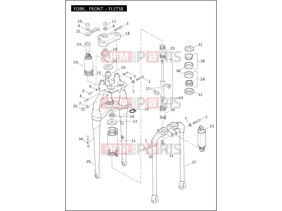 Harley-Davidson 2011 SOFTAIL BLACKLINE  - FXS FORK, FRONT - FLSTSB