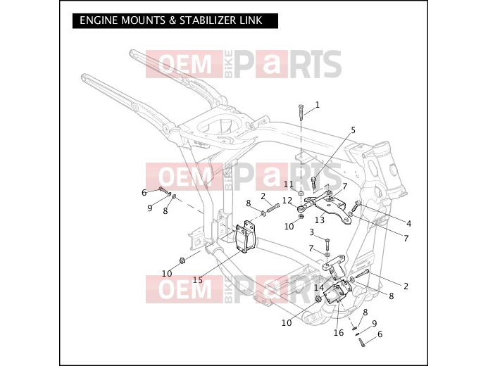 Harley-Davidson 2008 DYNA DYNA SUPER GLIDE  - FXD ENGINE MOUNTS & STABILIZER LINK