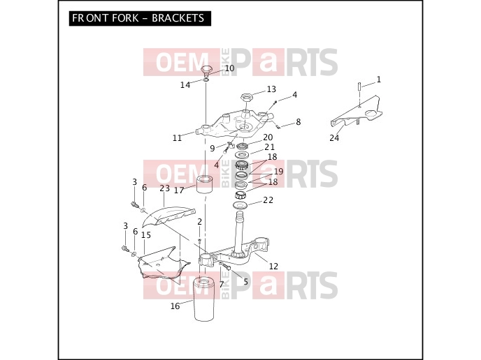 Harley-Davidson 2007 TOURING ULTRA CLASSIC  - FLHTCU FRONT FORK - BRACKETS