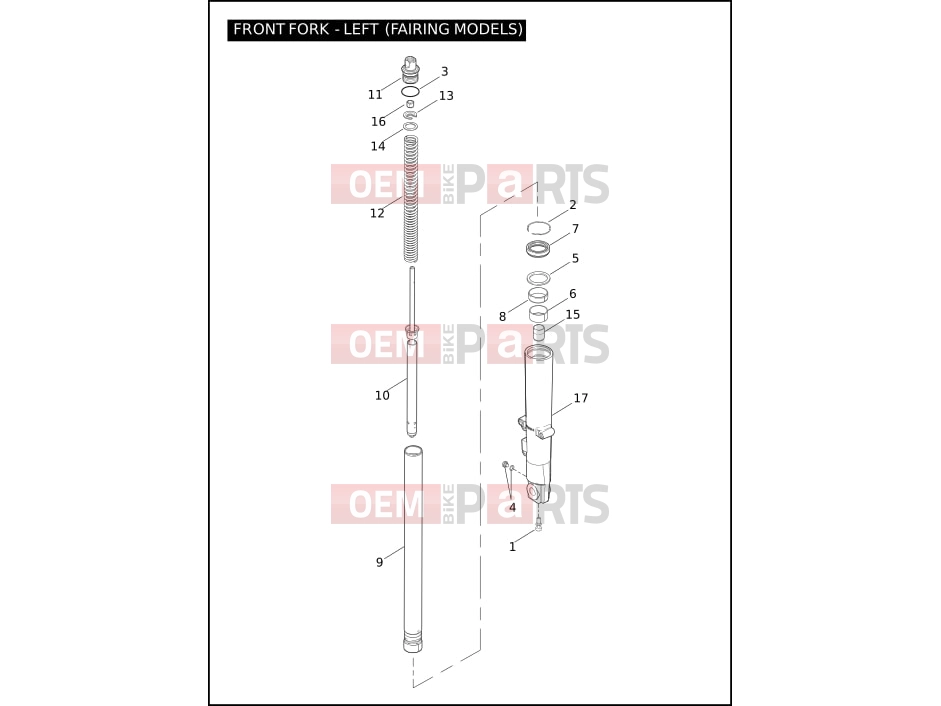 Harley-Davidson 2004 SIDECAR FLHTC SIDECAR  - SIDECAR FOR FLHTC FRONT FORK - LEFT (FAIRING MODELS)