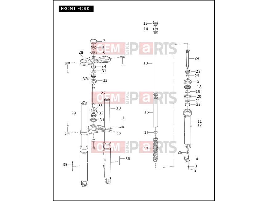 Harley-Davidson 2004 VRSC VRSCA V-ROD  - VRSCA FRONT FORK