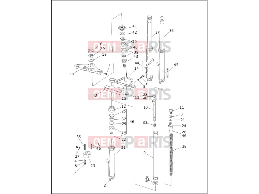 Harley-Davidson 2001 DYNA DYNA SUPER GLIDE  - FXD FRONT FORK - FXDWG