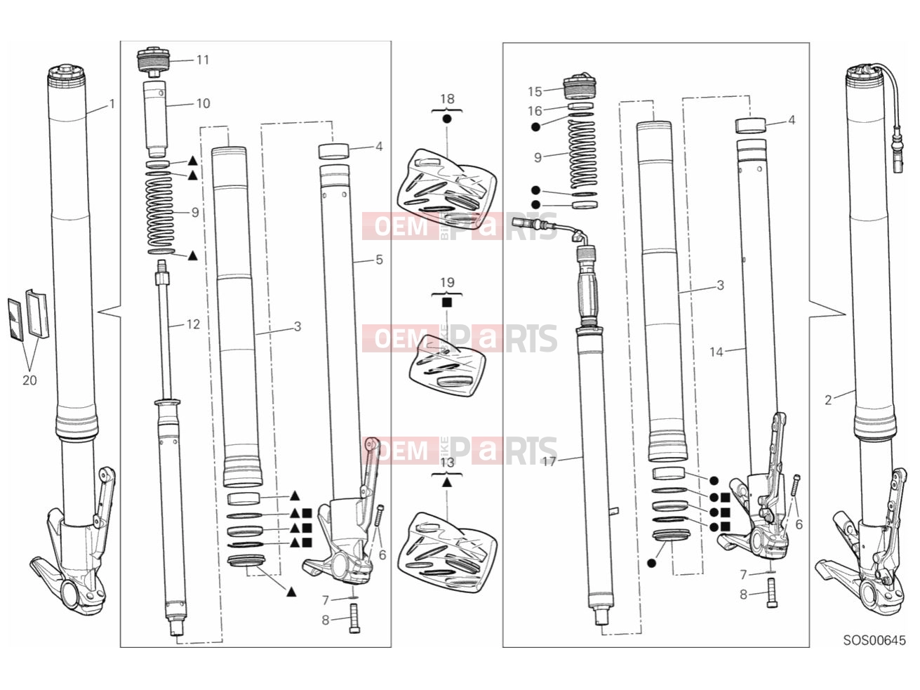 FRONT FORK - Ducati Multistrada 1260 S 2019