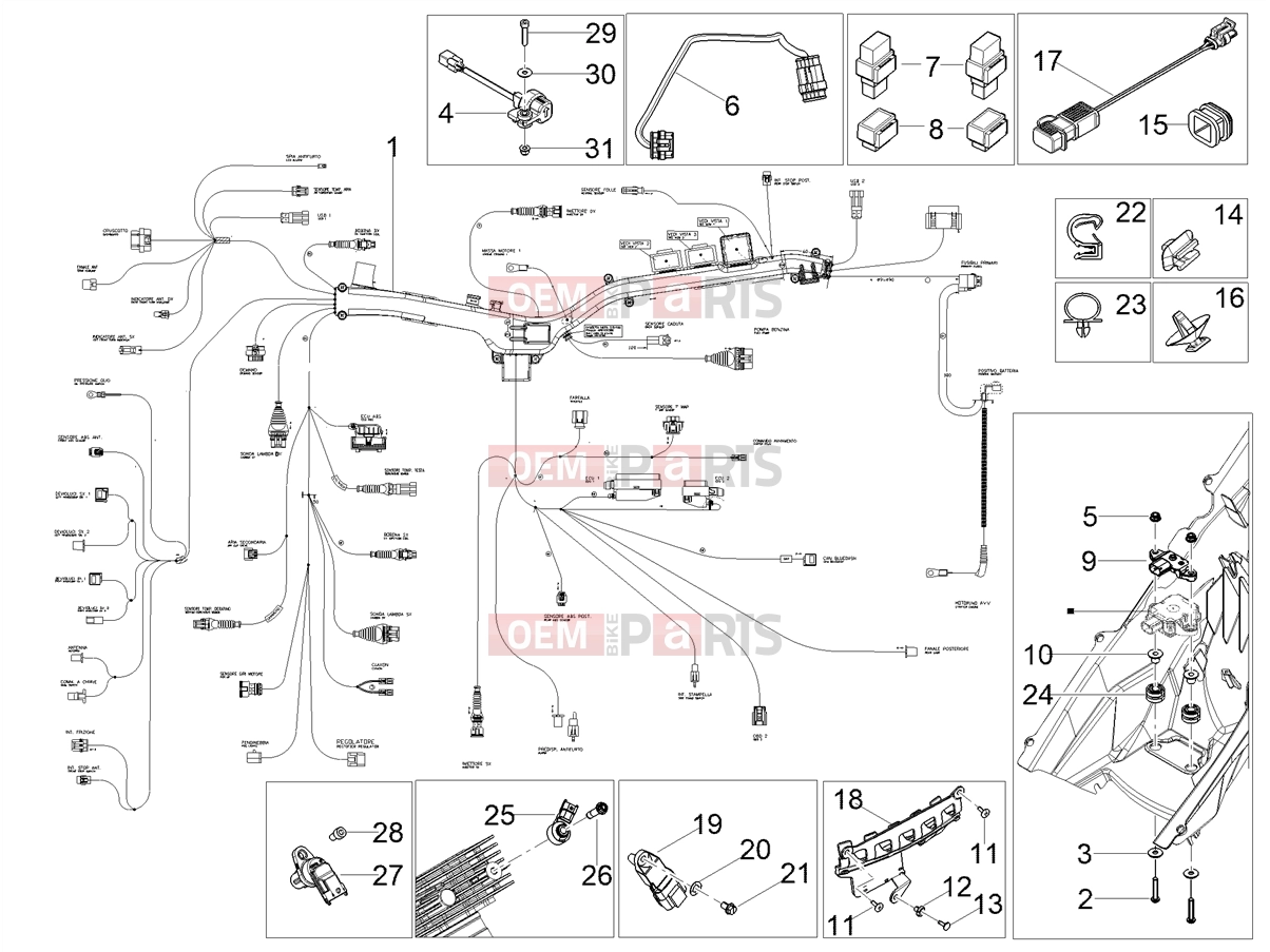 Electrical systems » Central electrical system - Motoguzzi V85 TT Strada E5+ (EU) 2024