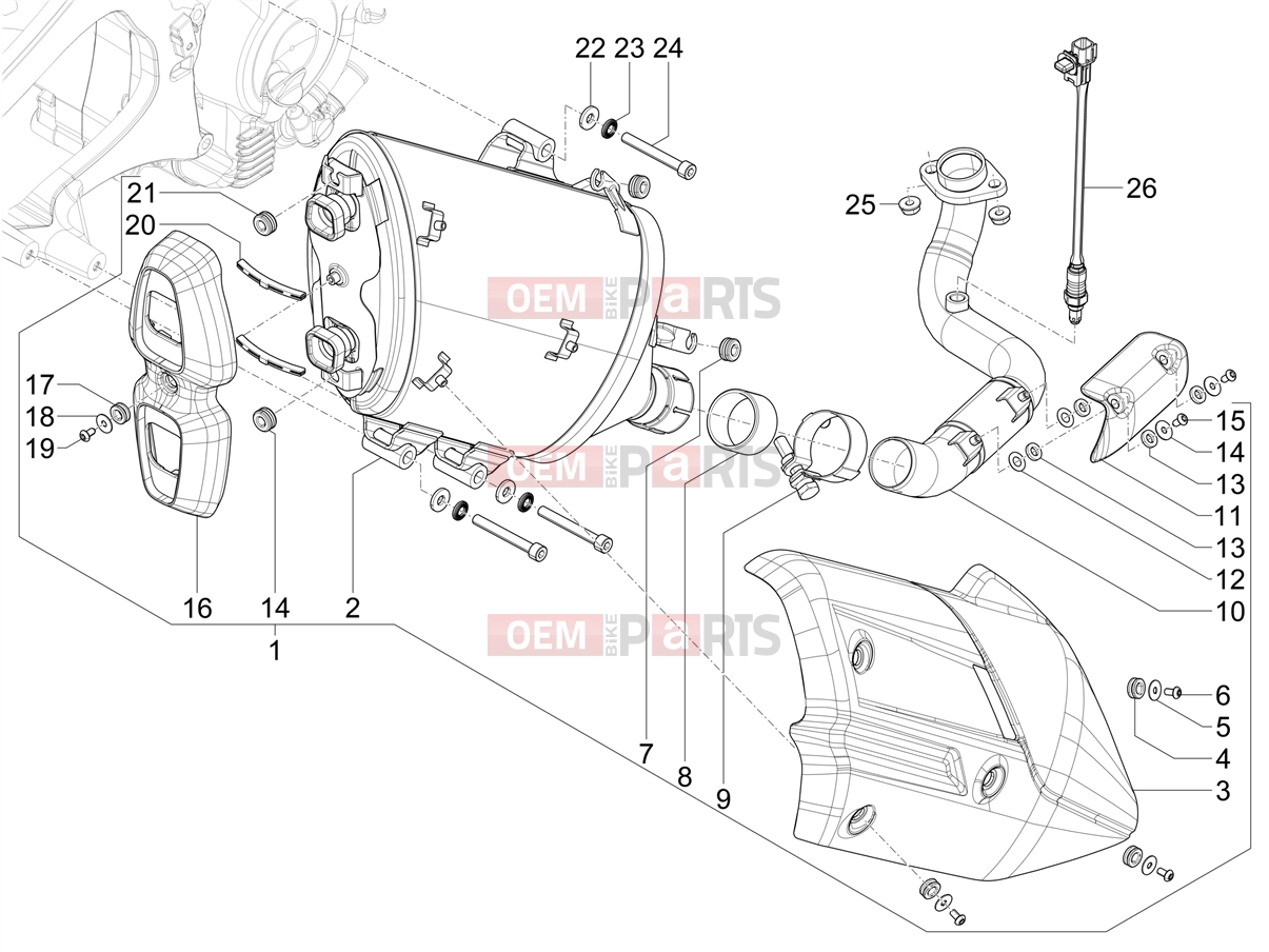 Engine » Silencer - Piaggio BV 400 Deep Black E5 (CA, USA) 2024