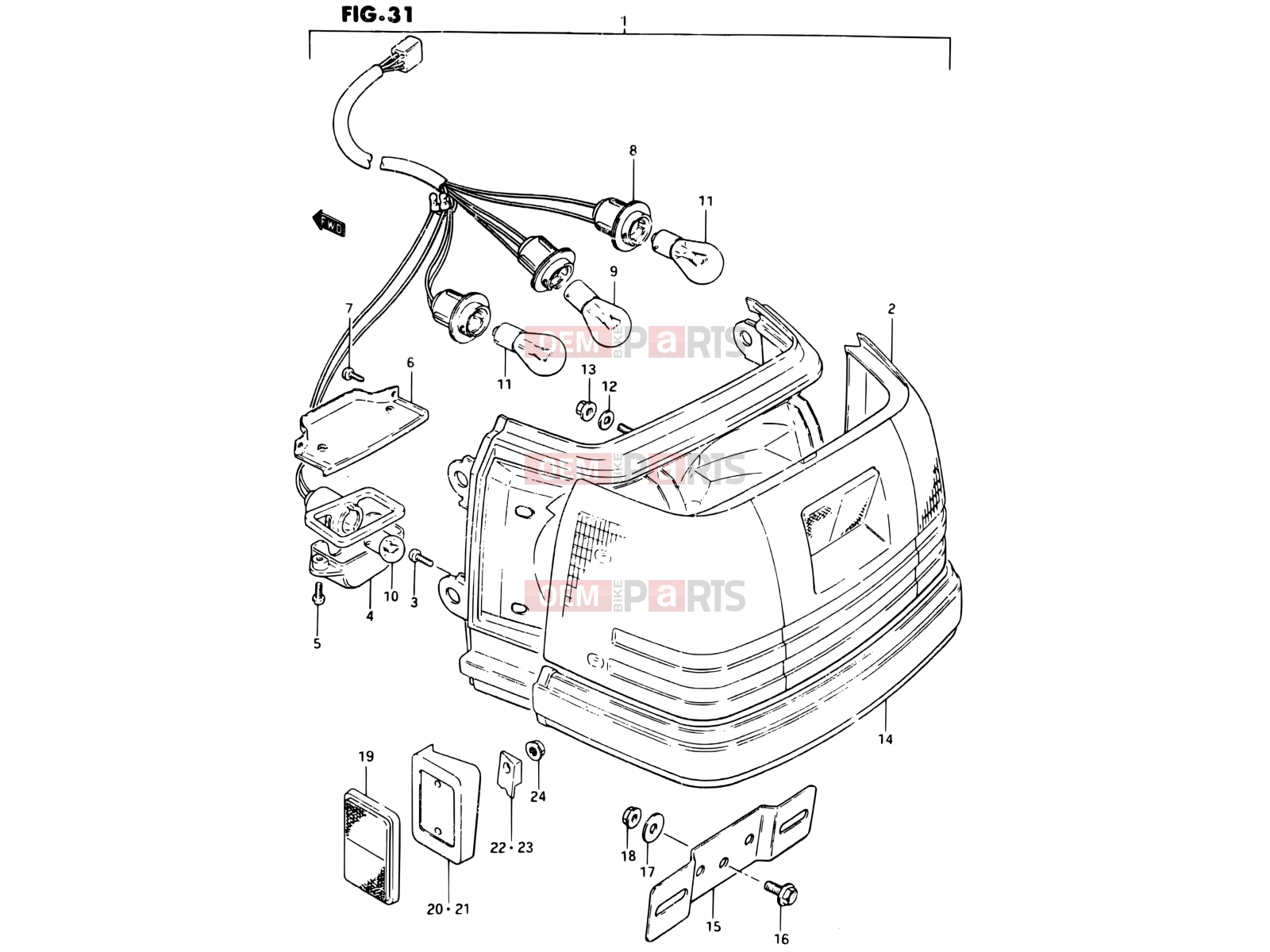31 - REAR COMBINATION LAMP (E02, E04, E17, E39) - Suzuki CS125 D (1983)