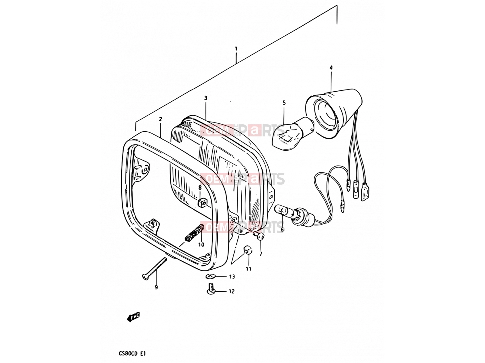 SUZUKI CS80C / CS80L D (1983) 22 - HEADLAMP (E02, E17, E22)
