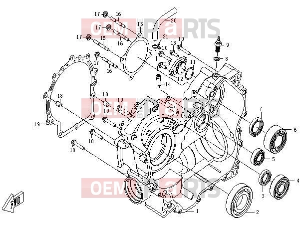 CFMOTO 2015 UTV UFORCE 600 (CF600-5) RIGHT CRANKCASE - E03