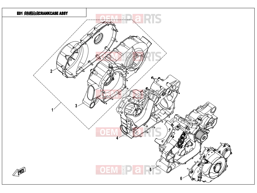 CFMOTO 2016 UTV UFORCE 800 (CF800-3) CRANK CASE ASSY - E01