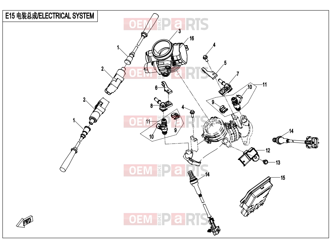 CFMOTO 2016 UTV UFORCE 800 (CF800-3) ELECTRICAL SYSTEM - E15