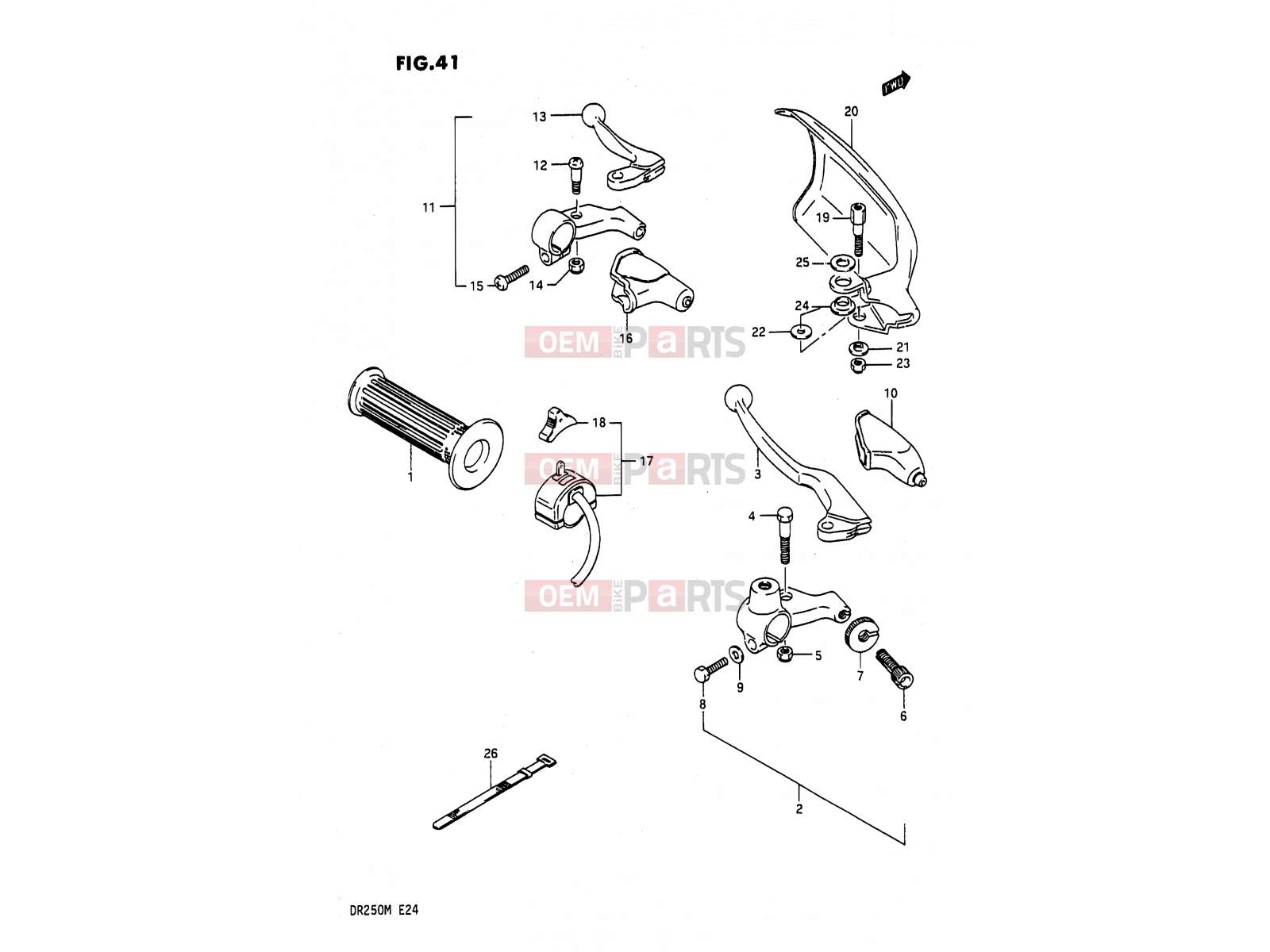41 - LIGHT HANDLE SWITCH (E01,E02) - Suzuki DR200 J (1988)