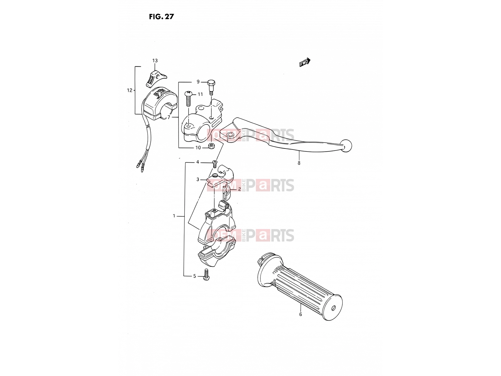 27 - RIGHT HANDLE SWITCH - Suzuki DS80 M (1991) (E24)