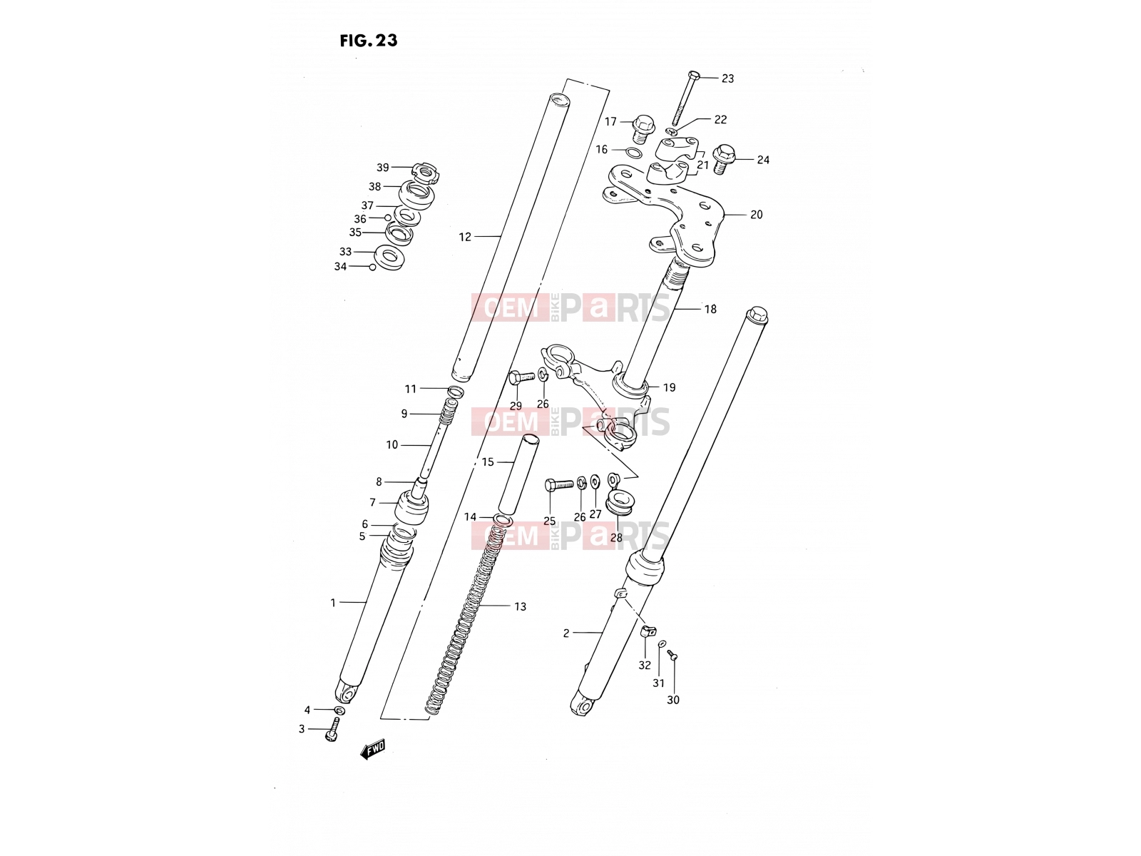 23 - FRONT FORK - Suzuki DS80 N (1992) (E03)