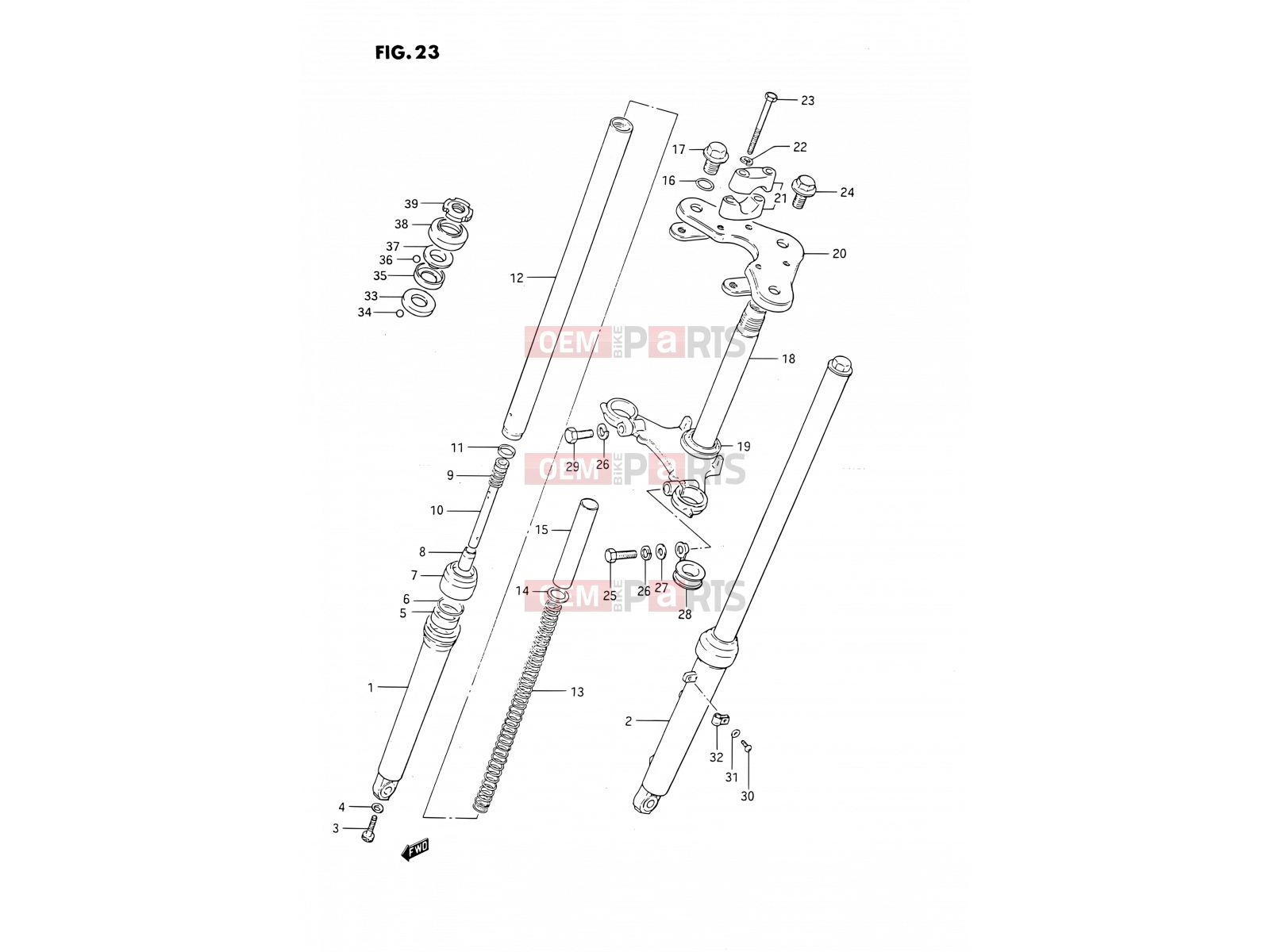 SUZUKI DS80 R (1994) (E24) 23 - FRONT FORK