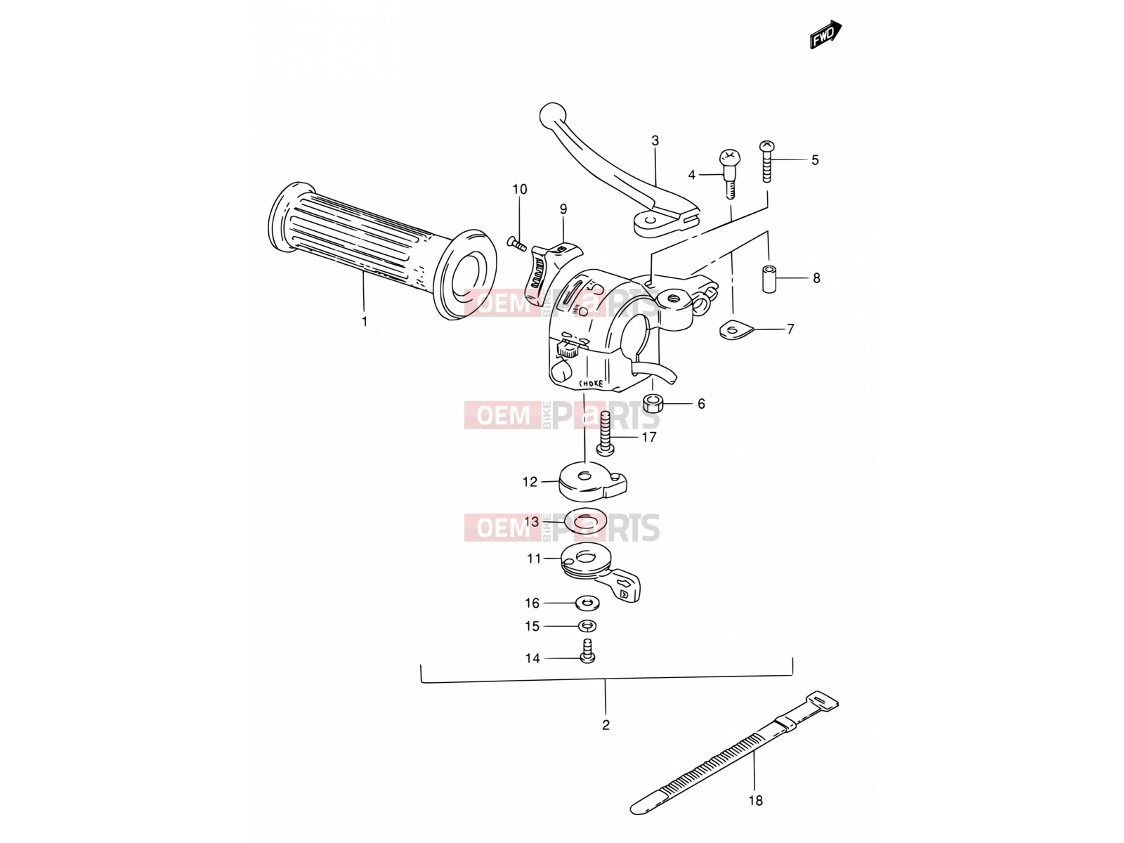 SUZUKI FZ50 P (1993) 50 - LEFT HANDLE SWITCH (E06, E09, E10, E24, E26)