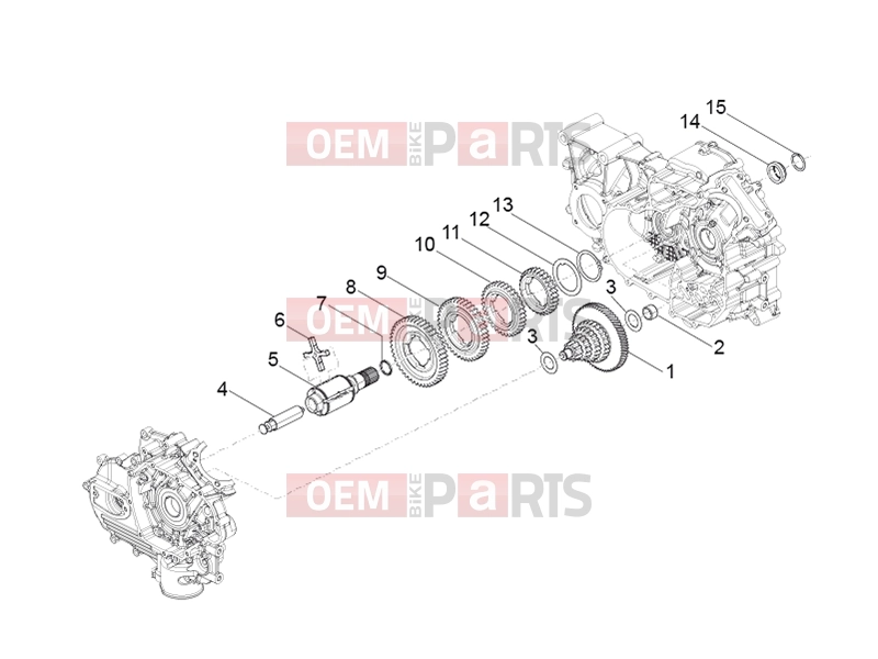 ape Classic 400 2014-től ENGINE » GEAR-BOX COMPONENTS