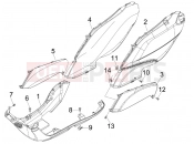 Side cover - Spoiler - Piaggio Fly 50 4T 2009