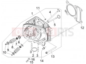 Head unit - Valve - Piaggio Fly 50 4T 2V 2018