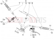 Handlebars - Master cil. - Piaggio MP3 500 Sport (USA) 2010