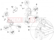 Selectors - Switches - Buttons - Piaggio MP3 500 Sport (USA) 2011