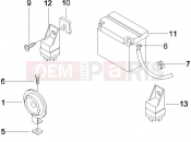 PIAGGIO X8 200 Remote control switches - Battery - Horn