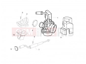 Carburettor, assembly - Union pipe - Piaggio Zip 50 2T 2009