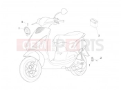PIAGGIO Zip 50 2T kezelőszervek - akkumulátor