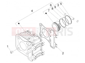 Cylinder-piston-wrist pin, assy - Piaggio Fly 50 4T
