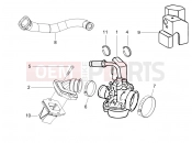 Carburettor, assembly - Union pipe - Gilera Storm 50 2009