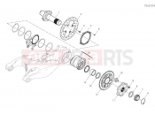 DUCATI 2023 Panigale V2 Bayliss REAR WHEEL SPINDLE