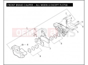 Harley-Davidson 2010 SOFTAIL FAT BOY LO  - FLSTFB FRONT BRAKE CALIPER - ALL MODELS EXCEPT FLSTSB