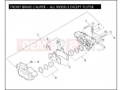 Harley-Davidson 2009 SOFTAIL CROSS BONES  - FLSTSB FRONT BRAKE CALIPER - ALL MODELS EXCEPT FLSTSB
