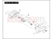 Harley-Davidson 2007 TOURING ROAD GLIDE  - FLTR SIDECAR TAIL LAMP