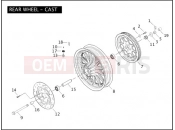 HARLEY-DAVIDSON DYNA SUPER GLIDE CUSTOM  - FXDC REAR WHEEL - CAST