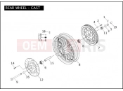 Harley-Davidson 2004 DYNA DYNA WIDE GLIDE  - FXDWG REAR WHEEL - CAST