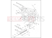 FRAME, REAR FORK & JIFFY STAND - Harley-Davidson DYNA LOW RIDER - FXDL 1996