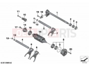 BMW Motorrad BMW 2021 M models M 1000 RR (0E71,0E73) 6-speed gearbox shift components | 6-speed gearbox shift components