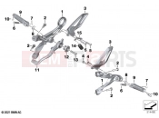BMW Motorrad BMW 2021 M models M 1000 RR (0E71,0E73) Footrest, front | Footrest, front