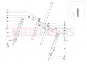 Fork's components (Showa) - Piaggio Beverly 300 Deep Black E5 MY23 (EU) 2024